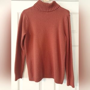 LL Bean women's wool sweater L burnt orange